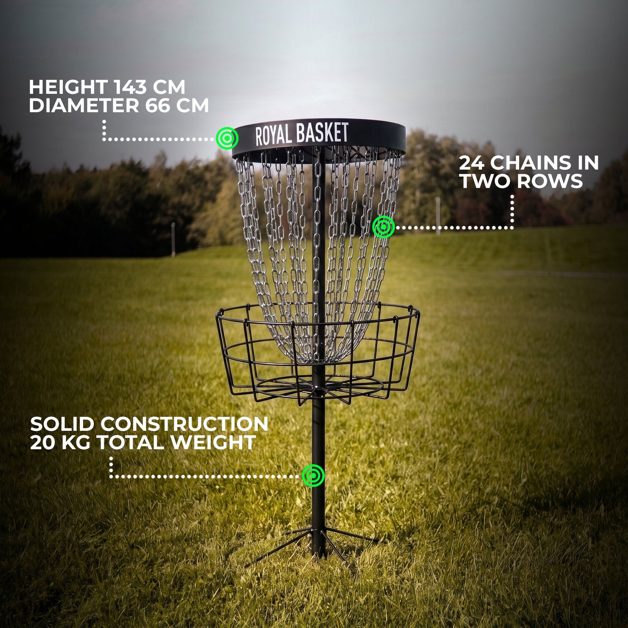 Viking Discs Royal Basket Disc Golf Basket, Black Edition