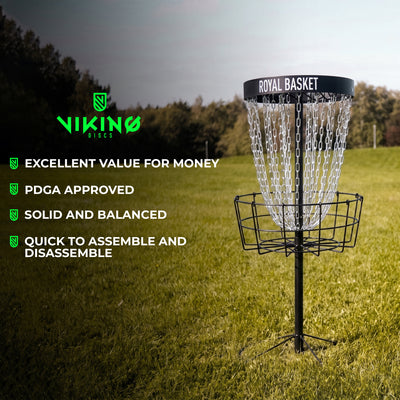 Viking Discs Royal Basket Disc Golf Basket, Black Edition