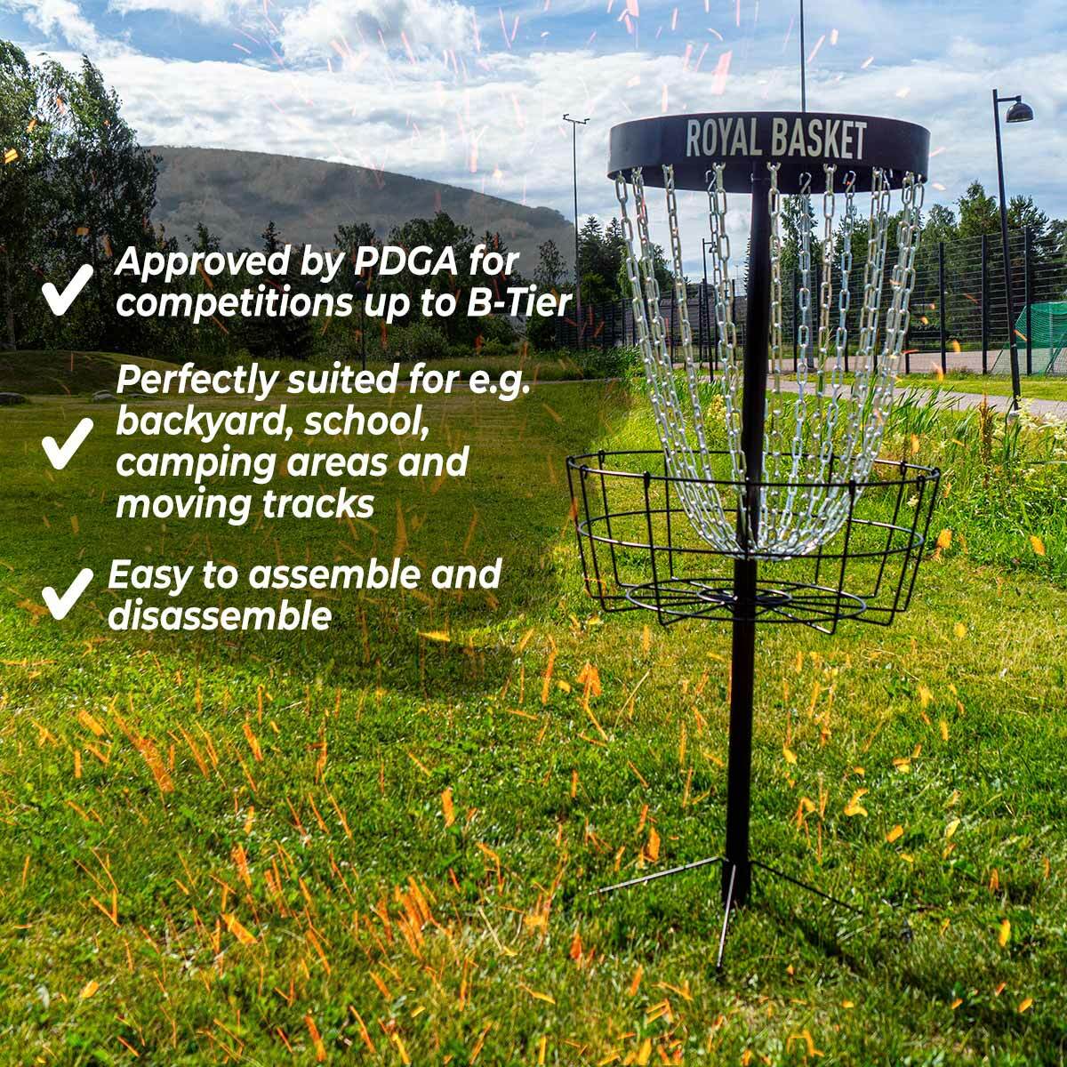 Viking Discs Royal Basket Disc Golf Basket, Black Edition